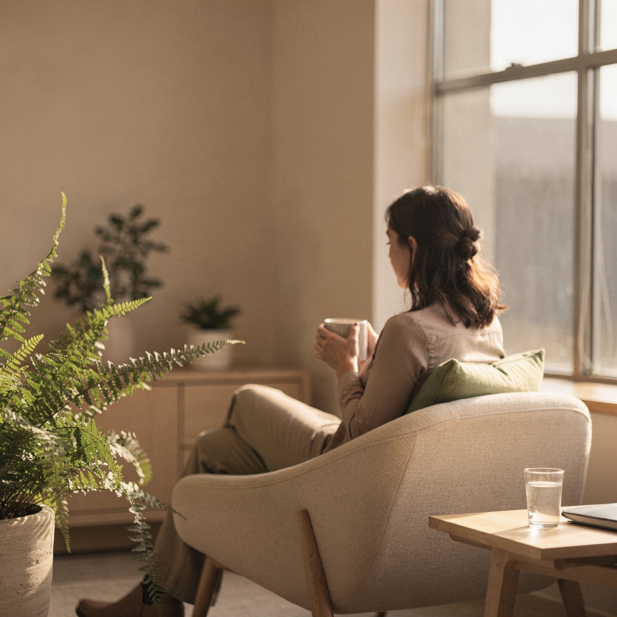Peaceful moment at home during mental health care in Georgetown, TX